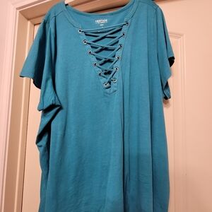 TORRID lace-neck tee, size 4, like new